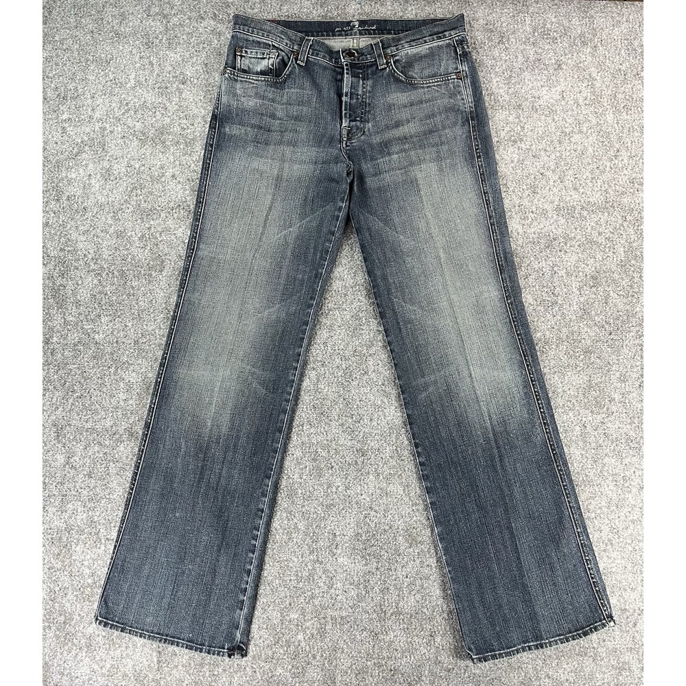 Vtg 7 for All Mankind A pkt Relaxed Fit Jeans Mens 32x34 Button Fly Blue Denim
